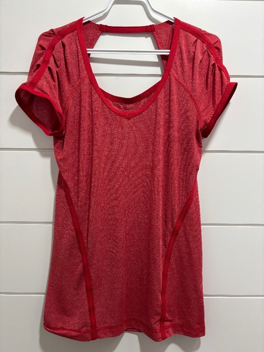Lululemon Run Team Spirit Tech Short Sleeve Top Red Currant Size 8